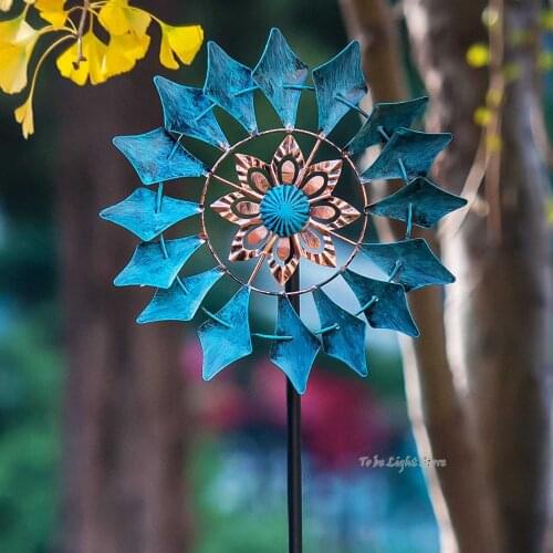 Garden Spinner,Hanging Wind Spinner Mandala Flame,3D Stainless Steel Easy Spinning Kinetic Wind Spinner for Outside