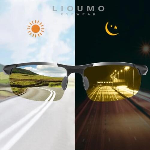 LIOUMO Aluminum Polarized Sunglasses Men 2021 Photochromic Glasses Outdoor Sport Driving Goggle UV400 lunette de soleil homme
