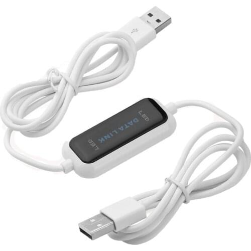 USB 2.0 PC To PC Online Share Sync Link Net Direct Data File Transfer Bridge 165CM LED Cable Easy Copy Between 2 Computer