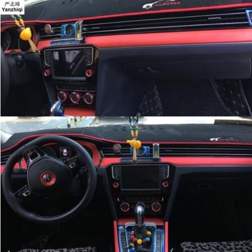 Interior Central Control Panel Carbon Fiber Protection Stickers And Decals Car styling For VW Volkswagen Passat B8 sedan