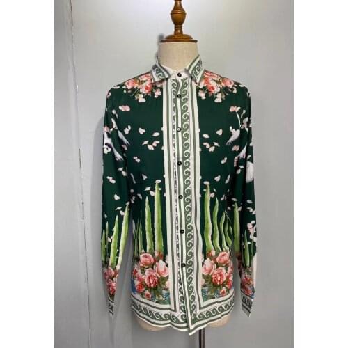 W1620 Fashion Mens Shirts 2021 Runway Luxury famous Brand European Design party style Mens Clothing