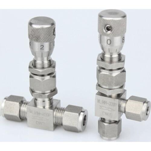 1/16" 1/8" 1/4" 3/8" 2 3 4 6 8 10 12mm OD Tube Compreesion Bulkhead 304 Stainless Shut Off Metering Mirco Needle Valve