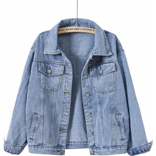 2021 Plus Size 5XL Denim Jacket Women Boyfriend Jean Coat Streetwear Harajuku Vintage Autumn Basic Outerwear