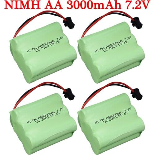 1/5PCS 7.2V 3000mAh Ni-MH Battery For Rc Toys Cars Tanks Trucks Robots Guns Boats Accessories parts AA 7.2V NI-MH Battery Pack