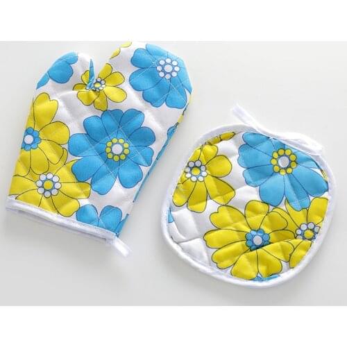 1set Microwave Glove BBQ Oven Baking Hot Pot Mitts Cooking Heat Resistant Kitchen Mittens Kitchen Accessories