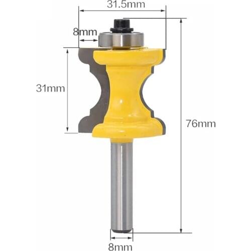 1PC 8mm Concave Radius Milling Cutters Convex Column Line knife Molding Router Bit Tenon Cutter for Woodworking MC02035