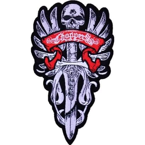 Skeleton Sword Military Tactical Army Patch Embroidered Patches Iron on Patches for Clothes stickers applique fabric 2018new 1pc