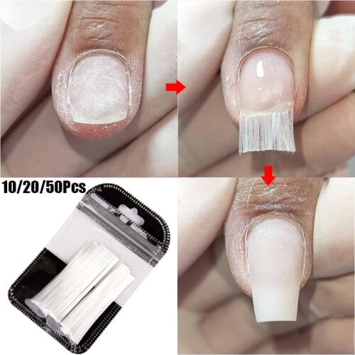 10/20/50pcs Nail Art Fiberglass UV Gel DIY Nail Form Extension Tips French Acrylic Silk Fiber Nails Building Manicure Tools