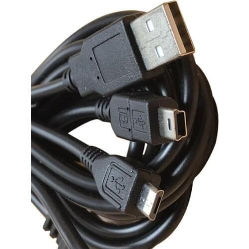 100pcs 3.5M 2 in 1 USB Charging Cable Gaming usb Charger for ps3 For PS4 handle wireless game controller