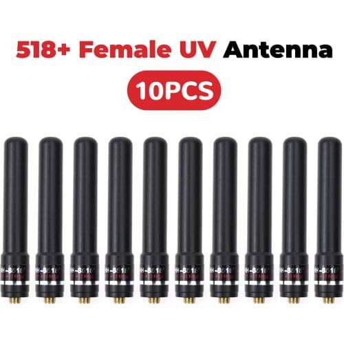 10x SMA-Female Dual Band HH-S518 Antenna, Suitable for Baofeng UV-5R V2 + GT-3 UV-82 BF-F8HP BF-888S Retevis H777 RT-5R