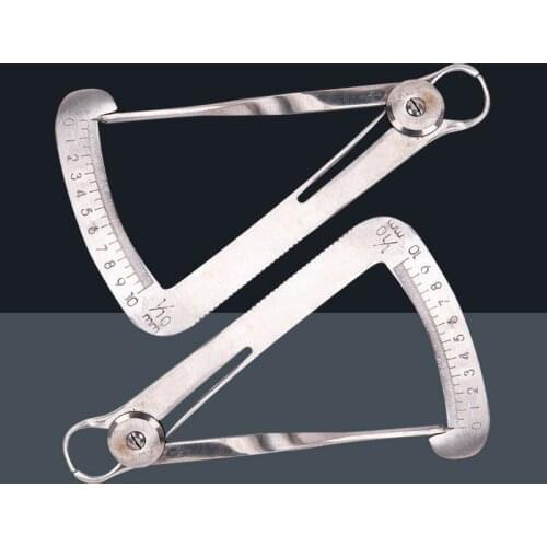 2pcs Dental Lab Instrument Stailess Steel Dental Gauge Caliper Autoclavable Gauge Caliper Orthodontic Scale for Wax