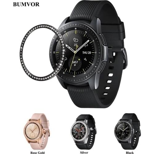 3 Colors Samsung Galaxy Diamond Scale Ring Smart Watch Cover Scratch-Resistant Metal Ring for Galaxy Watch 42mm 46mm Gear Spot