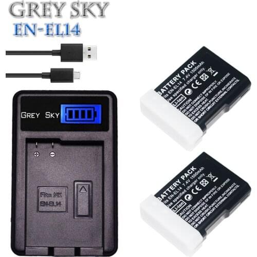 7.4V 1500mAh EN-EL14 EN-EL14A ENEL14 Battery for Nikon D3100 D3200 D3400 D5100 D5300 D5600 DF Coolpix P7000 P7100 P7800