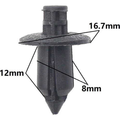 8mm Hole Auto Plastic Push-Type Retainer Rivet for Suzuki Mitsubishi Car Door Cards Panels Trim Fasteners Clips