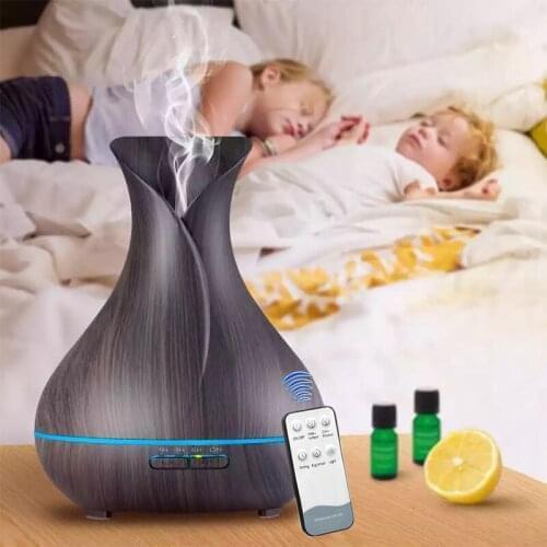 400ML Aromatherapy Essential Oil Diffuser Wood Grain Aroma Air Humidifiers Home Office Ultrasonic Cool Mist Maker