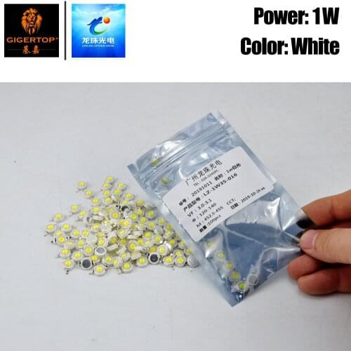 Freeshipping 100PCS 1W White Color Led Lamp For Led Stage Lighting Products Repair Cool White 7000k-7700k Cold White
