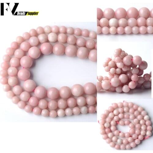 A+ Natural Genuine Pink Opal Stone Beads Round Loose Spacer Beads For Jewelry Making Diy Bracelet Charms Accessories 6/8/10mm