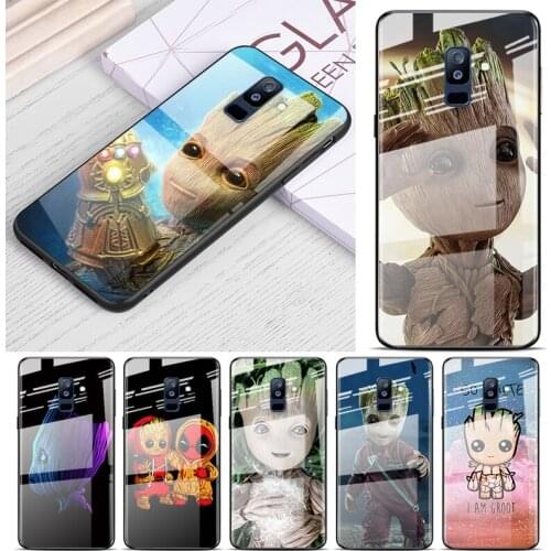 Groot cute For Samsung A91 A81 A72 A71 A52 A51 A41 A31 A21S A21 EU A11 A01 Tempered Glass Phone Case Capa