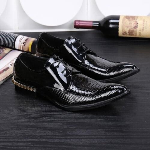 Christia Bella Black Rivet Pointed Toe Party Dress Male Genuine Leather Derby Shoes Man Lace Up Oxfords Shoes Man Business Shoes