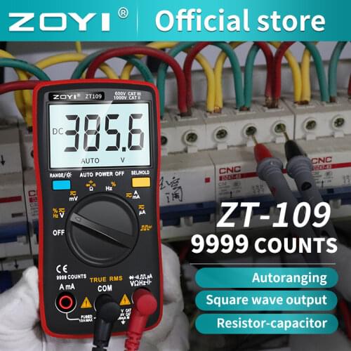 ZOYI ZT109 / ZT111 Digital Multimeter 9999 Counts True RMS Capacitance Resistance