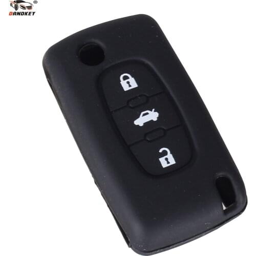 DANDKEY 10x Silicone Car Key Fob Case Cover For 3 Buttons for Peugeot 208 207 3008 308 408 407 307 206 Car Styling