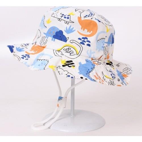 Childrens Fisherman Hat Cute Cartoon Print Korean Version Basin Hats Boys Cap New Style Spring Summer Outdoor Sunshade Caps