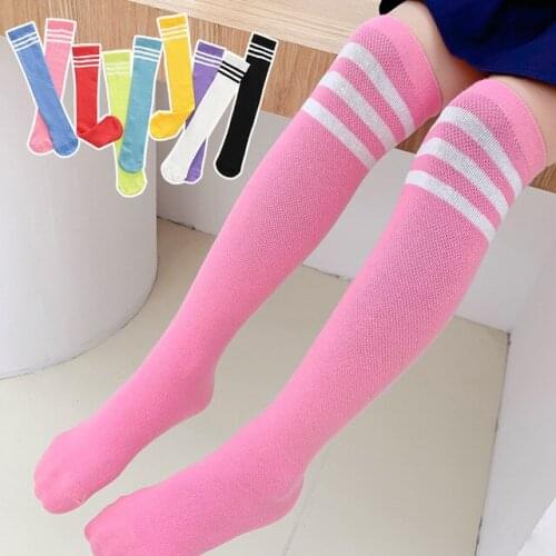 Children stockings mesh thin boys girls pantyhose autumn summer color stripes fashion accessories kids baby football stockings