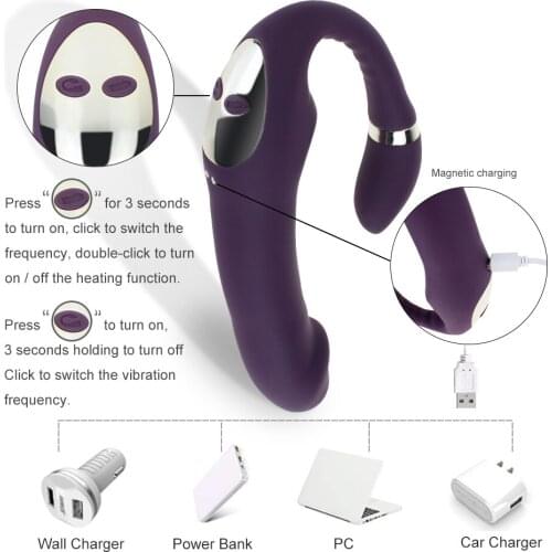 Double Dildo Vibrator G Spot Clitoris Anal Dildo Vibrator Adult Sex Toys for Woman Masturbator 10 Mode 10 Speeds Erotic Toys