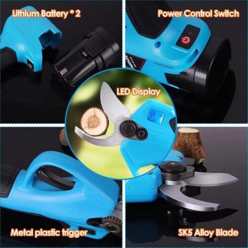 32mm electric pruning scissors electric trimmer electric shears for garden electric garden pruning shears pruning shears battery