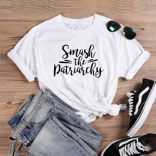 Smash Graphic T Shirt Women Short Sleeve Cotton T Shirts Woman Black White Loose T Shirt Women Top Harajuku T Shirt Femme