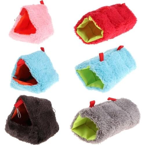 Hamster Warm Nest Sleeping Bed Hanging Cage Fleece Winter Hammock Swing Toys Multi-functional For Small Pets Squirrel C42