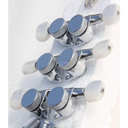 Wilkinson JIN HO Chrome Tuners Guitar Locking Tuners Machine Heads Tuning Pegs White Pearl Botton Lock JN-P7SP from Korea