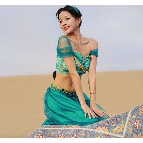 Anime Costume Latin Cosplay Sweet Jasmine Princess Suit Costume Adult Women Belly Dance Performance Indian Dance Costume