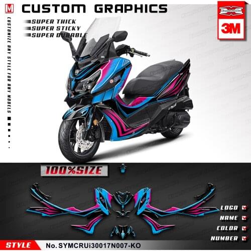 KUNGFU GRAPHICS Self Adhesives Vinyl Stickers for SYM Cruisym 300 2017 2018 2019 2020 2021, Customizable