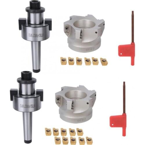 MT2-FMB27 Collet Chuck Holder + 80-27-6-Flute Milling Cutter + 1604APMT Milling Inserts