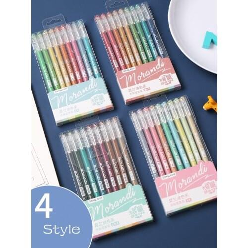 9 Color Ink Marker Pen Set Sketching Morandi Art Keynote Markers Gel Pens School Students Gift Drawing Stationery Supplies Girl