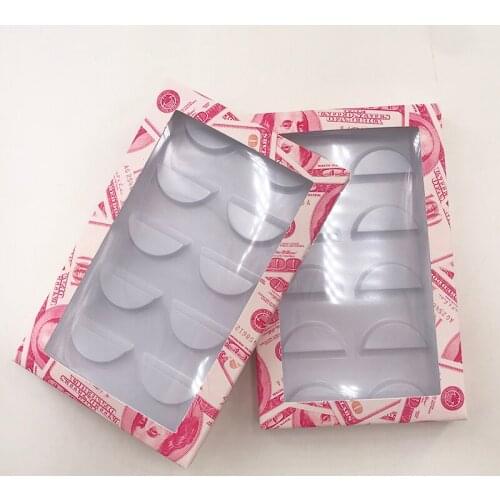 Mink eye lashes dollar package 5 pairs lashes book pink popular style box 3D lashes custom wholesale packing free lashes trays