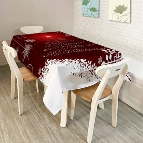 HOT Christmas Tablecloth Cartoon Snowflake Table Cloth Table Cover Home Decoration Rectangular Tea Table Cover Dining Home Decor
