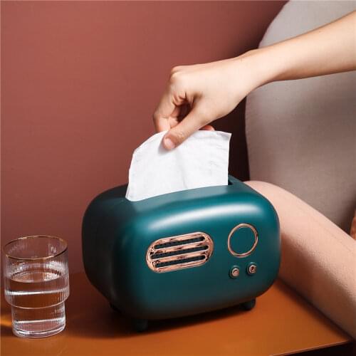 Retro Radio Model Tissue Box Desktop Paper Holder Retro Storage Box Storage Box Decoration Crafts