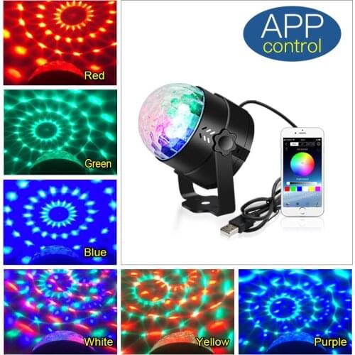RGB USB LED Disco Light Ball Home Sound Party Laser Lights For Disco Lamp Moving Head Stage Light Rotating DJ Laser Light Effect