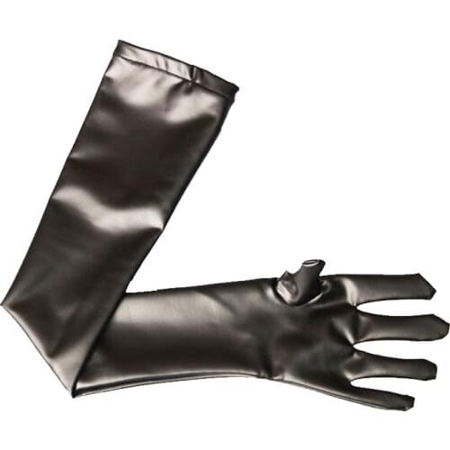 Sexy Women Faux Leather Shiny Long Latex Glove Punk Gloves Outfit Mittens Culb Wear Cosplay Costumes Accessory Plus Size F27