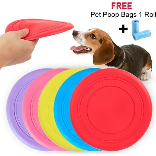 Silicone soft Frisbeed pet bite resistant Frisbeed for training dogs