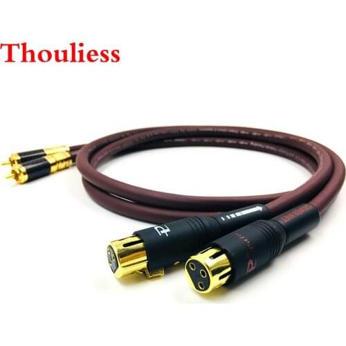 Thouliess Pair HIFI 2RCA Male to 2 XLR Female Cable RCA XLR Interconnect Audio Cable Gold plated PLUG for Prism OMNI 2 Wire