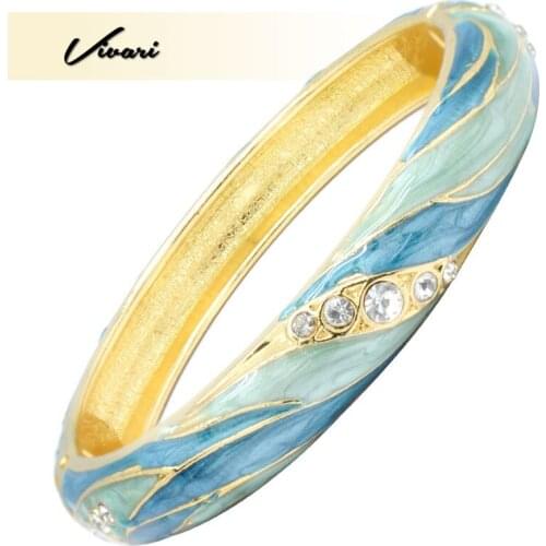 Vivari 2019 New Ladies Simple Fashion Jewelry Closed Copper With Color Epoxy Pattern Bracelet