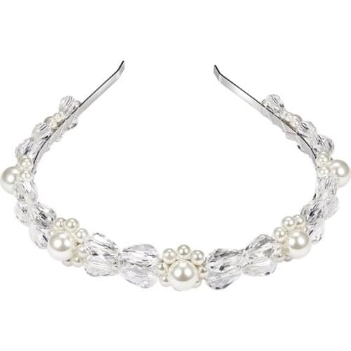 Vintage hair band fashion retro pearl Bridal Accessories rhinestone crystal headband for women simple headpiece