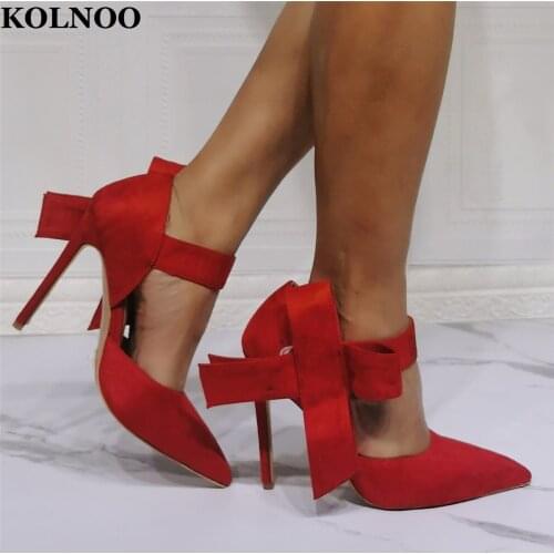 Kolnoo New Designed Womens High Heels Pumps Realphotos Butterfly Sexy Wedding Party Dress Shoes Evening Club Fashion Court Shoes