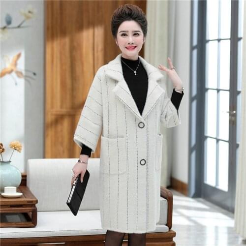 Winter Women 2020 High Quality Faux Rabbit Fur Coat Luxury Long Fur Coat Loose Lapel OverCoat Thick Warm Plus Size Female Plush
