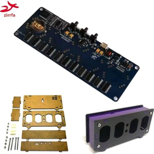 Zirrfa Electronic DIY kit in12 Nixie Tube digital LED clock gift circuit board PCBA with Acrylic , No tubes