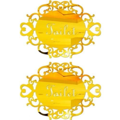2Pcs Burr Free Wall Sticker Eco-friendly Fadeless Toilet Fadeless Sticker Acrylic Hotel Washroom Door Sign Sticker for Home