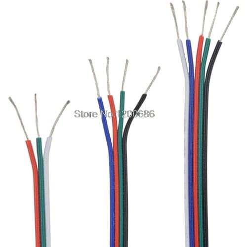2P/3P/4Pin 22AWG RGB LED 2M Extension Wire harness Cable 22 awg Wire Cable For 3528 5050 LED Strip